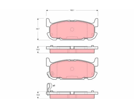 Brake Pad Set, disc brake GDB3318 TRW, Image 2