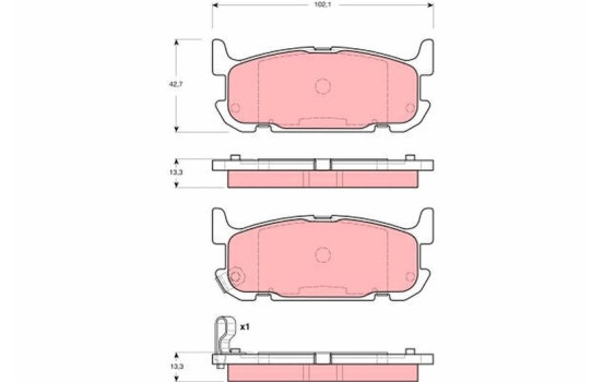 Brake Pad Set, disc brake GDB3318 TRW, Image 2