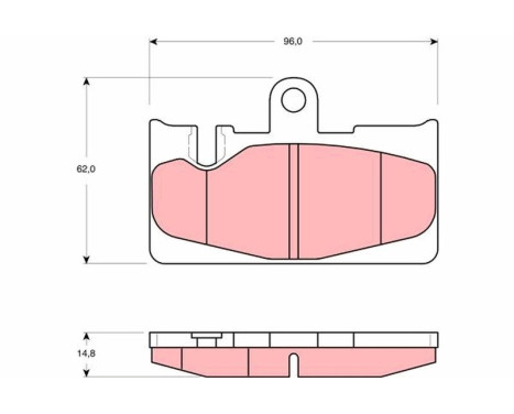 Brake Pad Set, disc brake GDB3323 TRW, Image 2