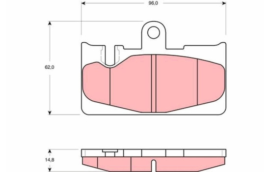 Brake Pad Set, disc brake GDB3323 TRW, Image 2
