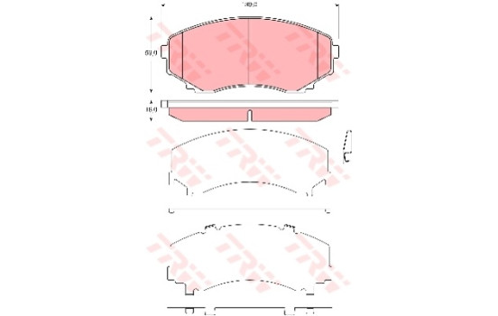 Brake Pad Set, disc brake GDB3326 TRW