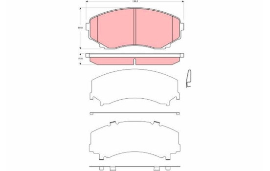 Brake Pad Set, disc brake GDB3326 TRW, Image 2