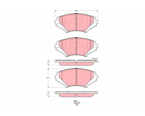 Brake Pad Set, disc brake GDB3356 TRW, Image 2