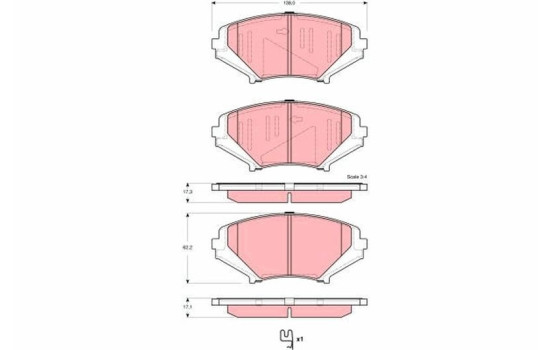 Brake Pad Set, disc brake GDB3356 TRW, Image 2