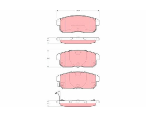 Brake Pad Set, disc brake GDB3357 TRW, Image 2