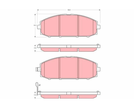 Brake Pad Set, disc brake GDB3361 TRW, Image 2