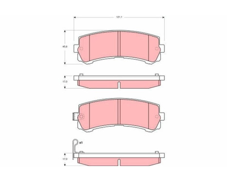 Brake Pad Set, disc brake GDB3362 TRW, Image 2