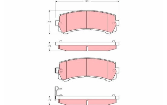 Brake Pad Set, disc brake GDB3362 TRW, Image 2