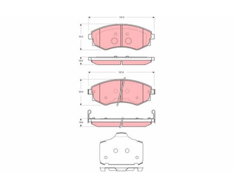 Brake Pad Set, disc brake GDB3365 TRW, Image 2