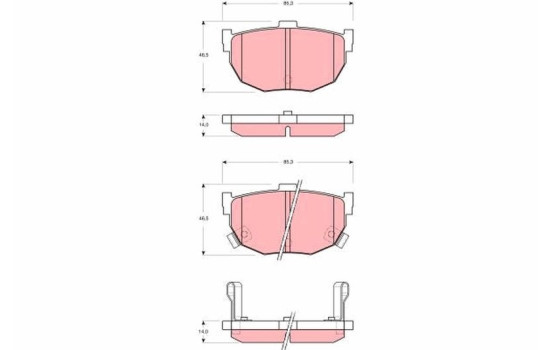 Brake Pad Set, disc brake GDB3368 TRW, Image 2