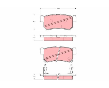 Brake Pad Set, disc brake GDB3382 TRW, Image 2