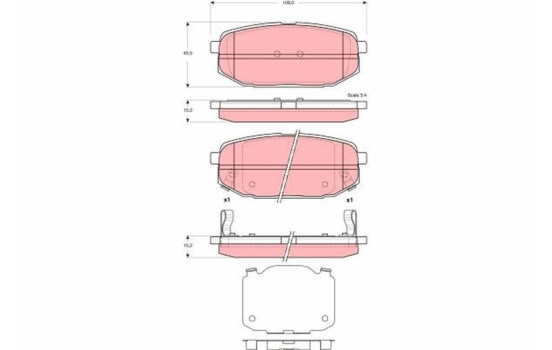 Brake Pad Set, disc brake GDB3384 TRW, Image 2