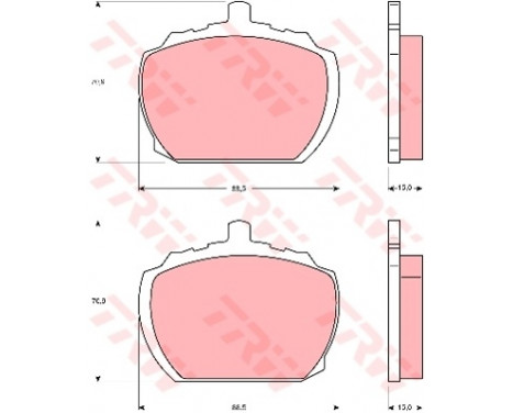 Brake Pad Set, disc brake GDB340 TRW