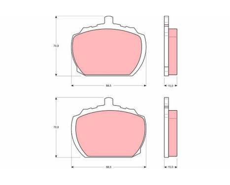 Brake Pad Set, disc brake GDB340 TRW, Image 2