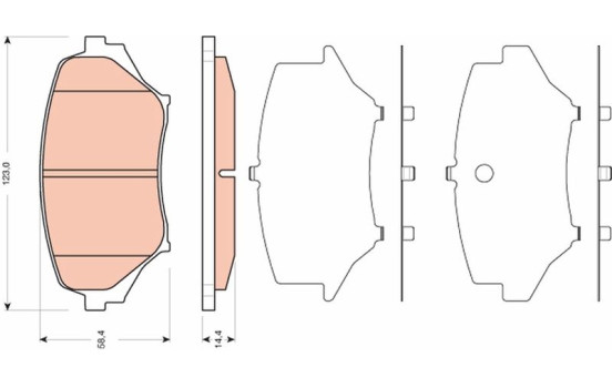 Brake Pad Set, disc brake GDB3401 TRW, Image 2
