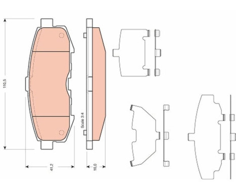 Brake Pad Set, disc brake GDB3406 TRW