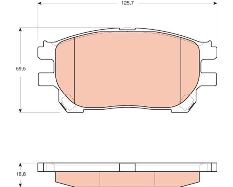 Brake Pad Set, disc brake GDB3414 TRW, Image 2