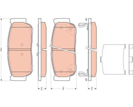 Brake Pad Set, disc brake GDB3417 TRW, Image 2