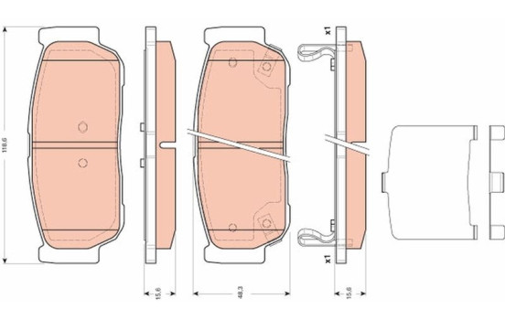 Brake Pad Set, disc brake GDB3417 TRW, Image 2