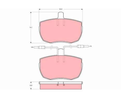 Brake Pad Set, disc brake GDB342 TRW, Image 2