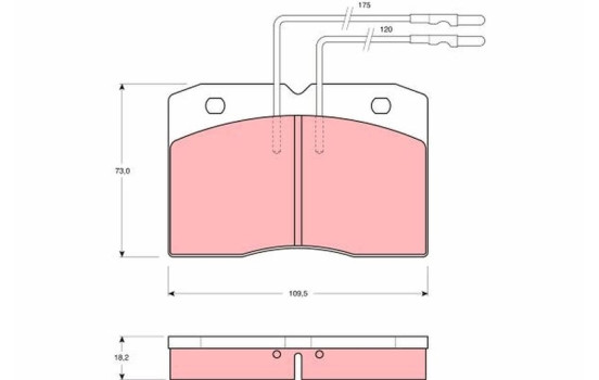 Brake Pad Set, disc brake GDB343 TRW, Image 2