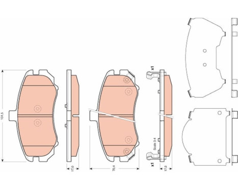 Brake Pad Set, disc brake GDB3431 TRW, Image 2