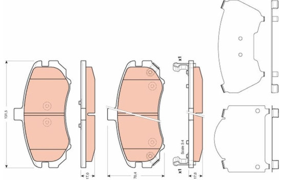 Brake Pad Set, disc brake GDB3431 TRW, Image 2