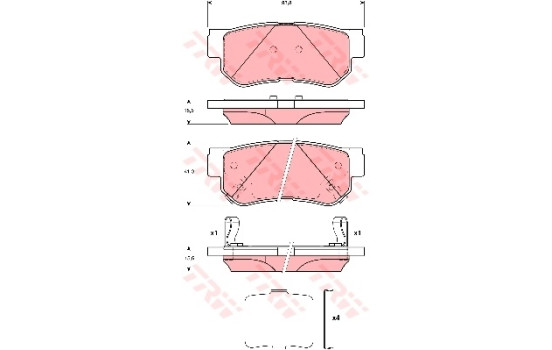 Brake Pad Set, disc brake GDB3432 TRW