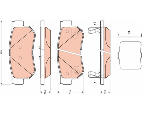 Brake Pad Set, disc brake GDB3432 TRW, Image 2