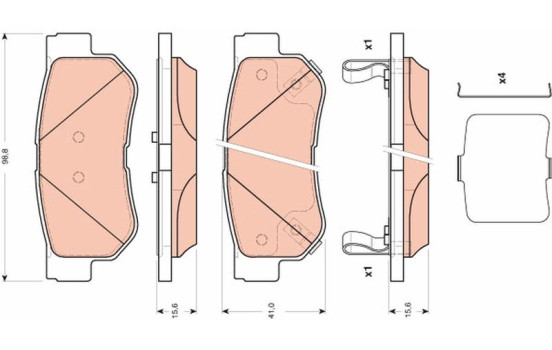 Brake Pad Set, disc brake GDB3432 TRW, Image 2