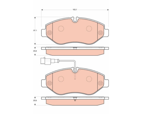 Brake Pad Set, disc brake GDB3439 TRW, Image 3