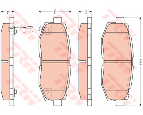 Brake Pad Set, disc brake GDB3442 TRW