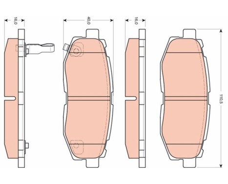 Brake Pad Set, disc brake GDB3442 TRW, Image 2