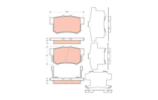Brake Pad Set, disc brake GDB3447 TRW, Image 2
