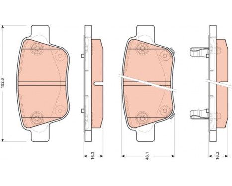 Brake Pad Set, disc brake GDB3456 TRW