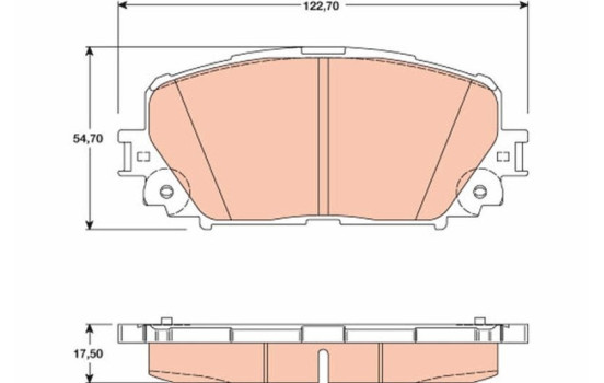 Brake Pad Set, disc brake GDB3460 TRW, Image 2