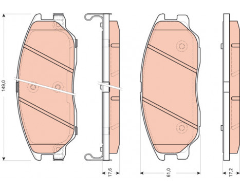 Brake Pad Set, disc brake GDB3465 TRW