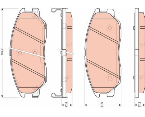 Brake Pad Set, disc brake GDB3465 TRW, Image 2