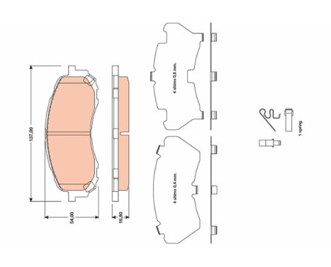 Brake Pad Set, disc brake GDB3469 TRW, Image 2