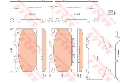 Brake Pad Set, disc brake GDB3470 TRW