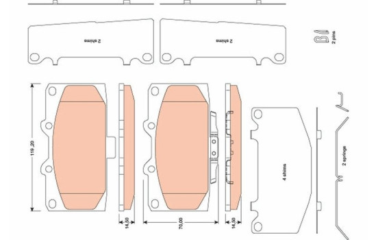 Brake Pad Set, disc brake GDB3470 TRW, Image 2