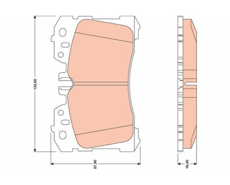 Brake Pad Set, disc brake GDB3473 TRW, Image 2