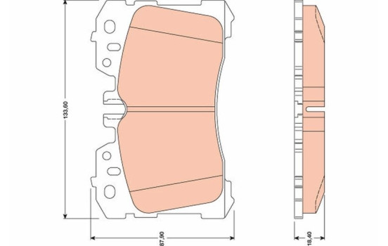 Brake Pad Set, disc brake GDB3473 TRW, Image 2