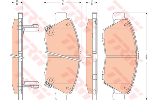 Brake Pad Set, disc brake GDB3478 TRW