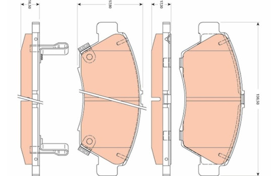 Brake Pad Set, disc brake GDB3478 TRW, Image 2