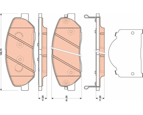 Brake Pad Set, disc brake GDB3483 TRW, Image 2