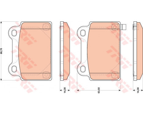 Brake Pad Set, disc brake GDB3488 TRW