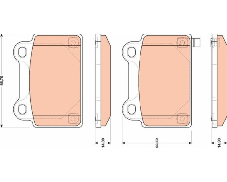 Brake Pad Set, disc brake GDB3488 TRW, Image 2