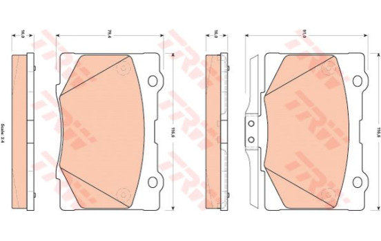 Brake Pad Set, disc brake GDB3498 TRW