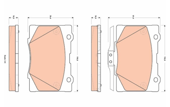 Brake Pad Set, disc brake GDB3498 TRW, Image 2